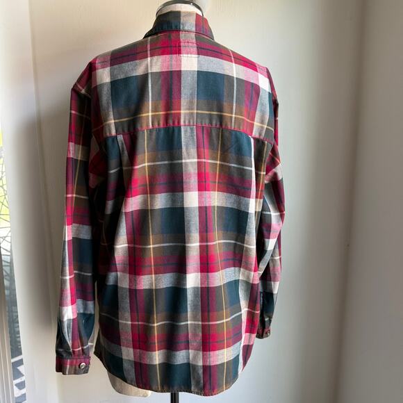 Lizwear Vintage Cotton Flannel Button Down Plaid Shirt Small - Picture 3 of 6